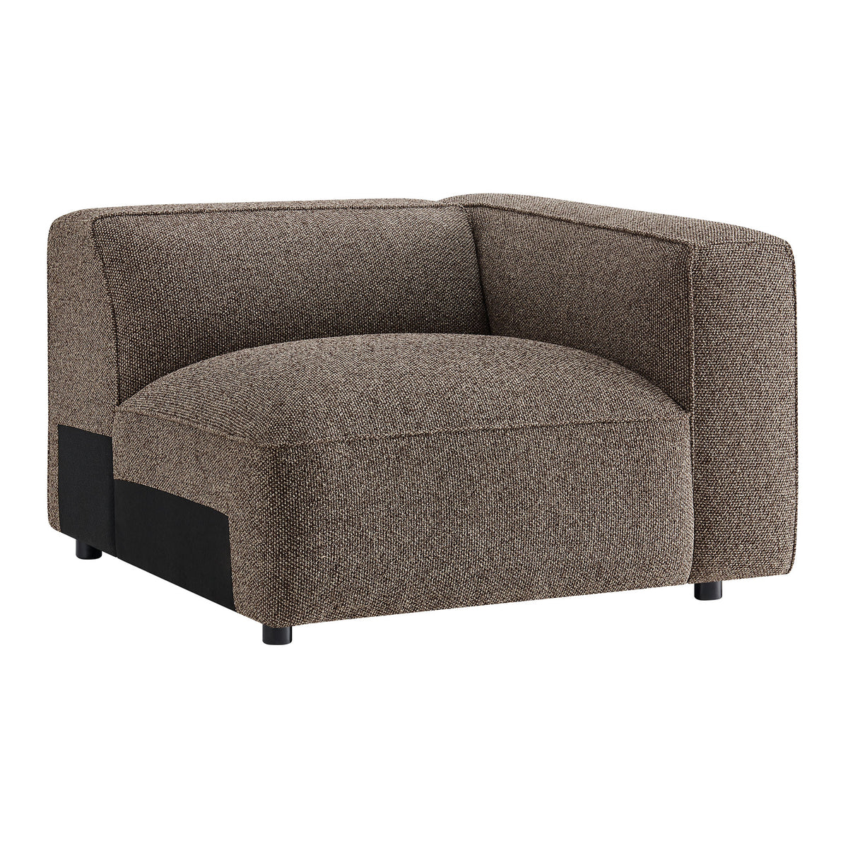 Auren Lattice Bouclé Upholstered Modular Right-Facing Arm Chair - Earth