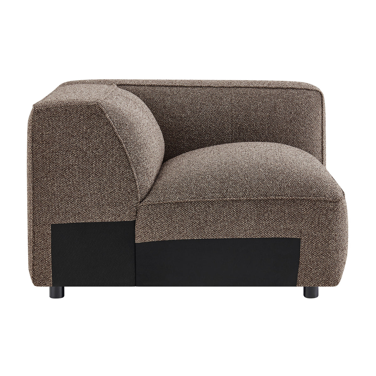 Auren Lattice Bouclé Upholstered Modular Right-Facing Arm Chair - Earth
