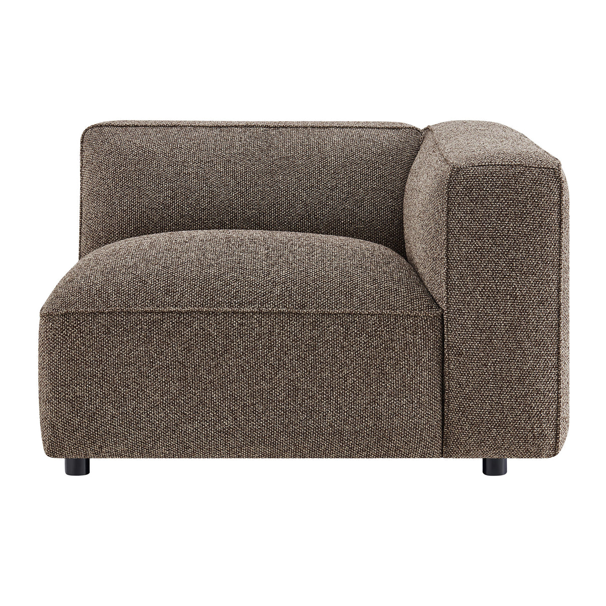 Auren Lattice Bouclé Upholstered Modular Right-Facing Arm Chair - Earth