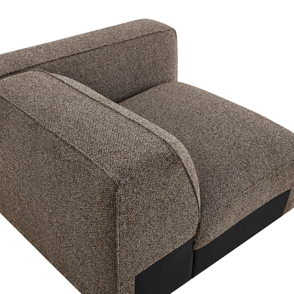 Auren Lattice Bouclé Upholstered Modular Right-Facing Arm Chair - Earth