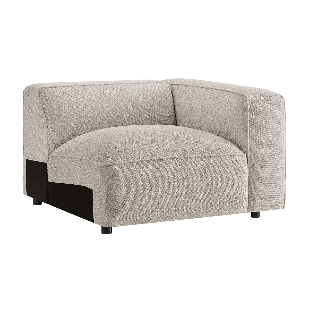 Auren Lattice Bouclé Upholstered Modular Right-Facing Arm Chair - Fog