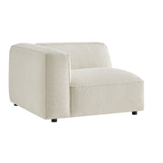 Auren Lattice Bouclé Upholstered Modular Left-Facing Arm Chair - Cream