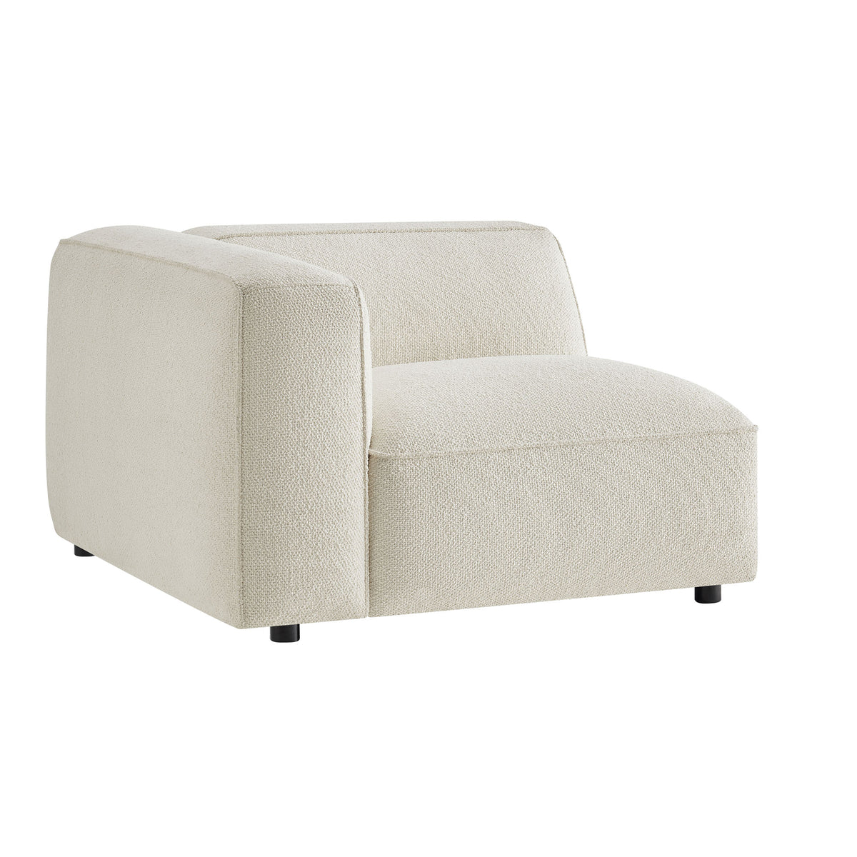 Auren Lattice Bouclé Upholstered Modular Left-Facing Arm Chair - Cream