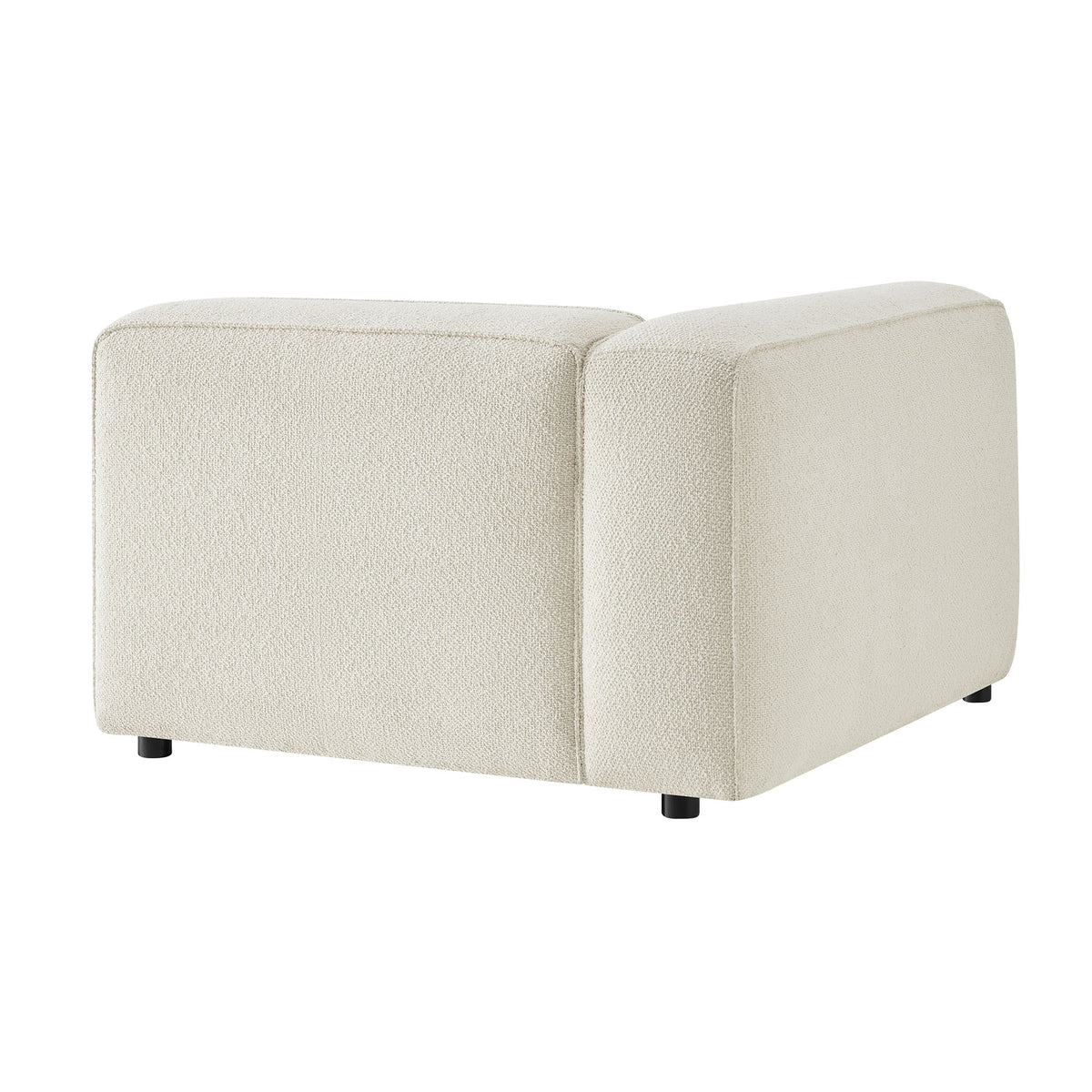 Auren Lattice Bouclé Upholstered Modular Left-Facing Arm Chair - Cream