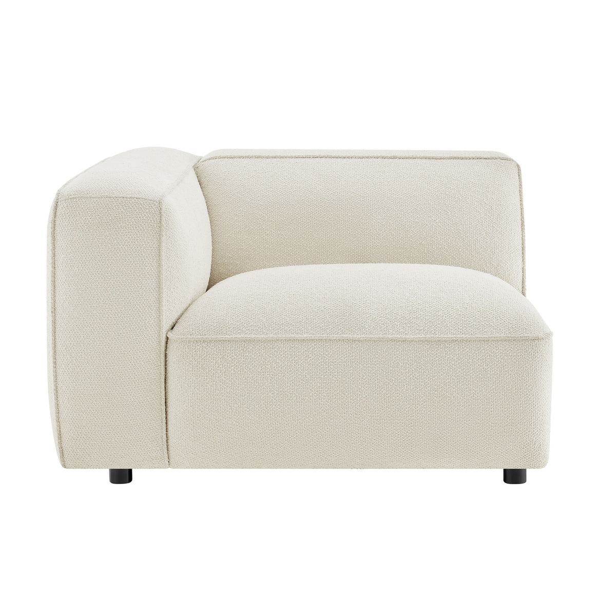 Auren Lattice Bouclé Upholstered Modular Left-Facing Arm Chair - Cream