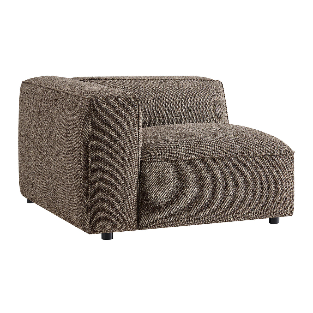 Auren Lattice Bouclé Upholstered Modular Left-Facing Arm Chair - Earth