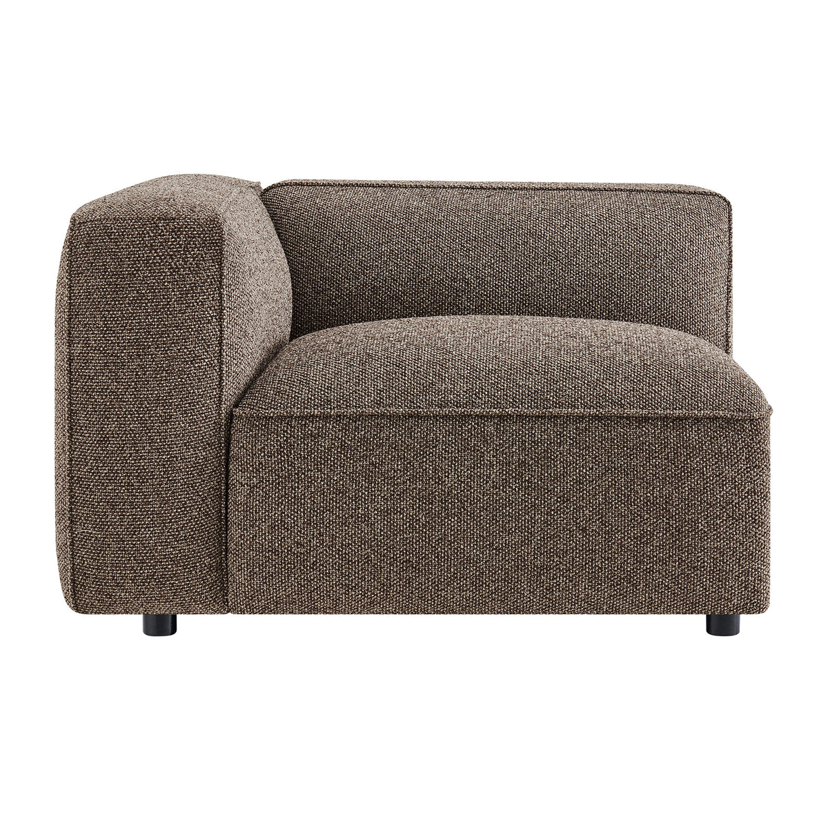 Auren Lattice Bouclé Upholstered Modular Left-Facing Arm Chair - Earth