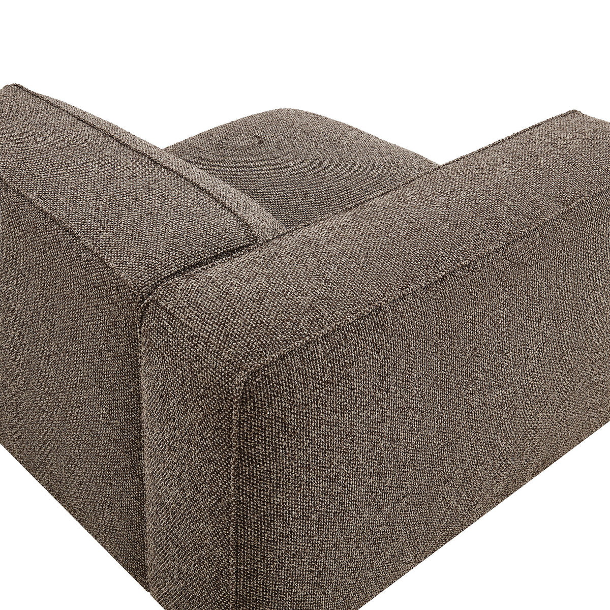 Auren Lattice Bouclé Upholstered Modular Left-Facing Arm Chair - Earth