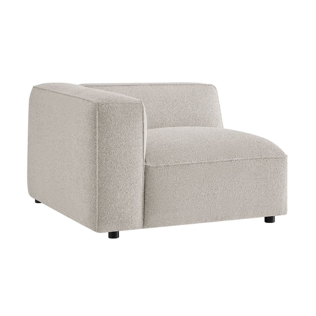 Auren Lattice Bouclé Upholstered Modular Left-Facing Arm Chair - Fog