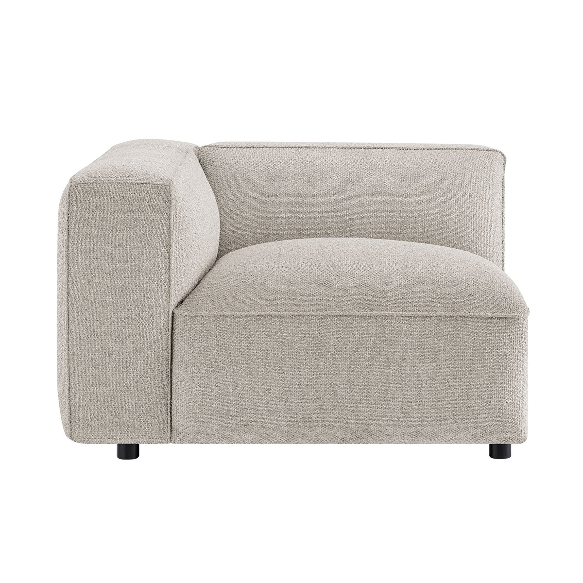Auren Lattice Bouclé Upholstered Modular Left-Facing Arm Chair - Fog