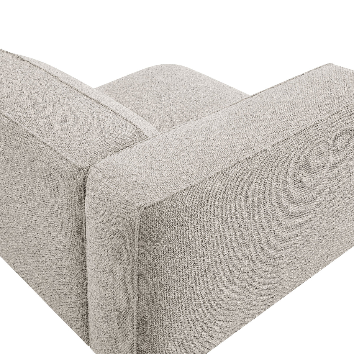 Auren Lattice Bouclé Upholstered Modular Left-Facing Arm Chair - Fog