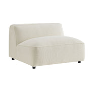 Auren Lattice Bouclé Upholstered Modular Armless Chair - Cream