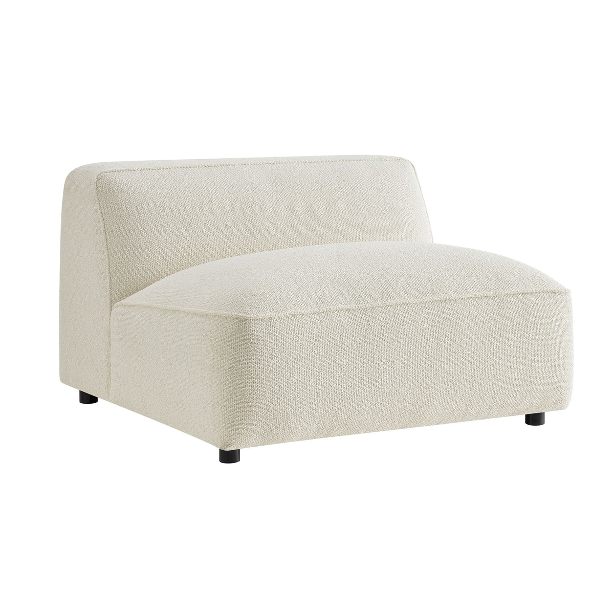 Auren Lattice Bouclé Upholstered Modular Armless Chair - Cream