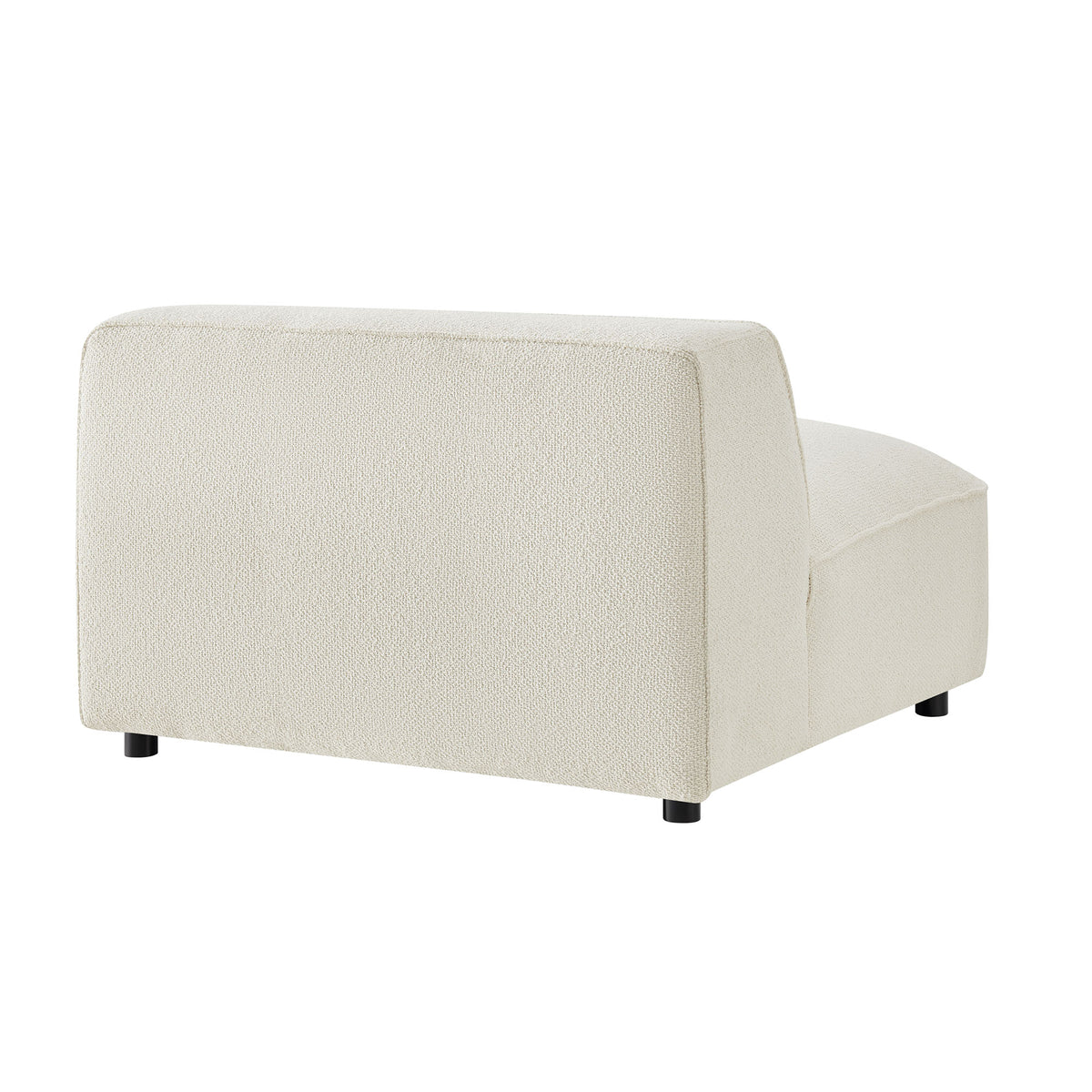 Auren Lattice Bouclé Upholstered Modular Armless Chair - Cream