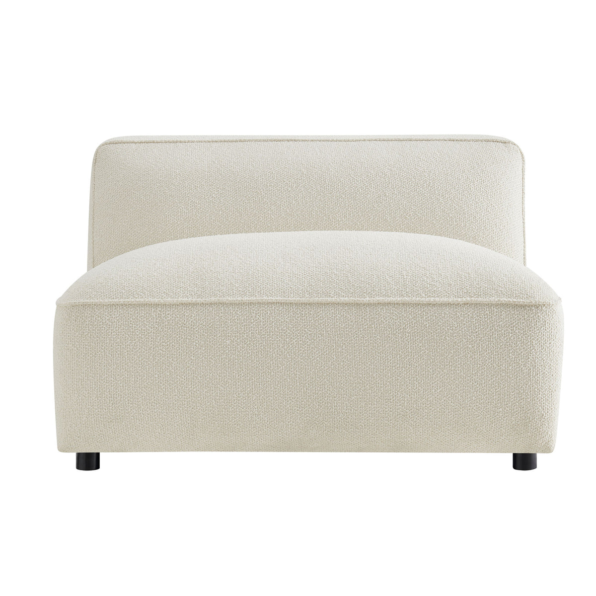 Auren Lattice Bouclé Upholstered Modular Armless Chair - Cream