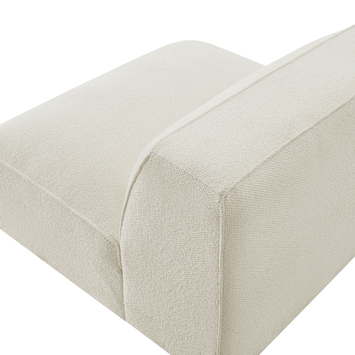 Auren Lattice Bouclé Upholstered Modular Armless Chair - Cream