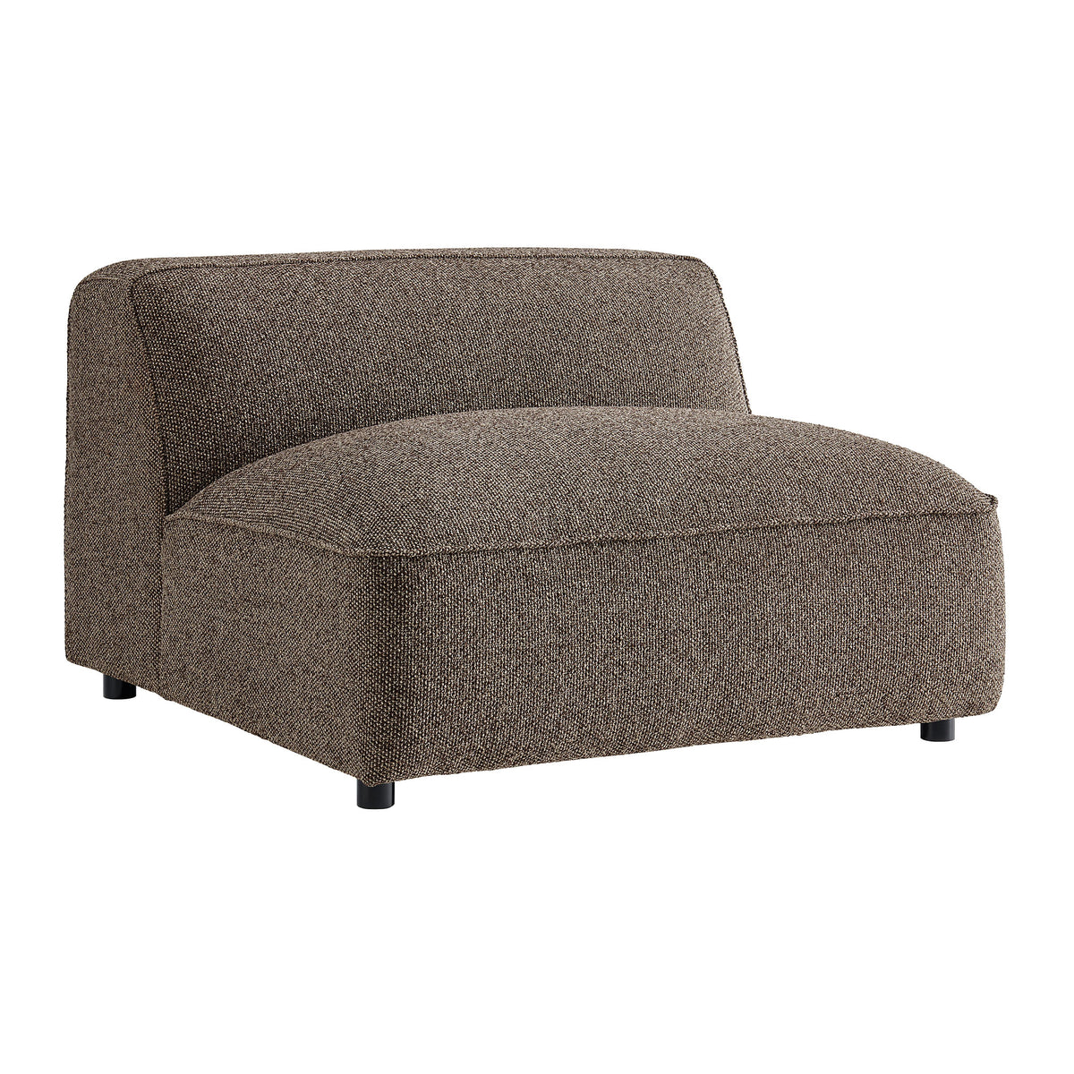 Auren Lattice Bouclé Upholstered Modular Armless Chair - Earth