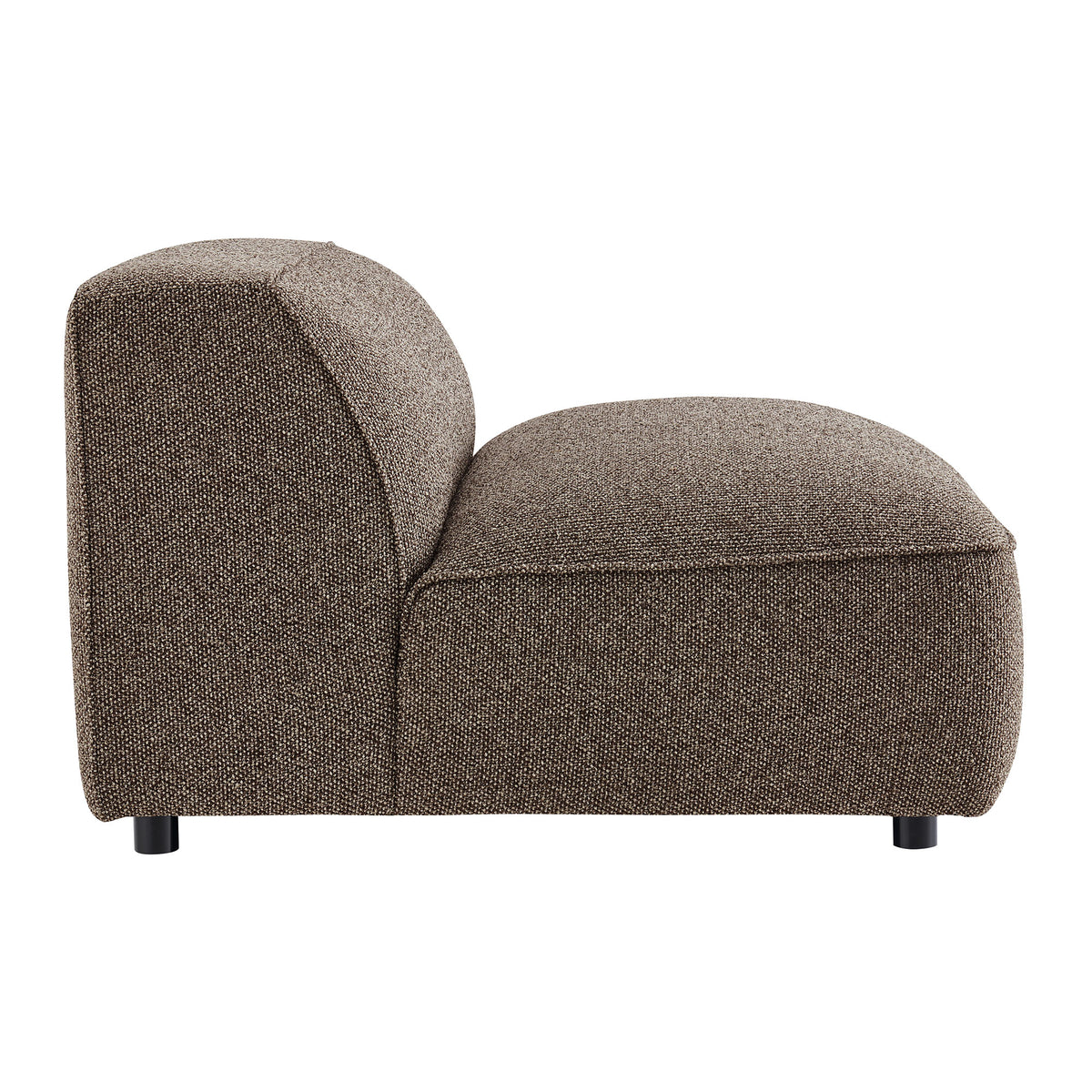 Auren Lattice Bouclé Upholstered Modular Armless Chair - Earth