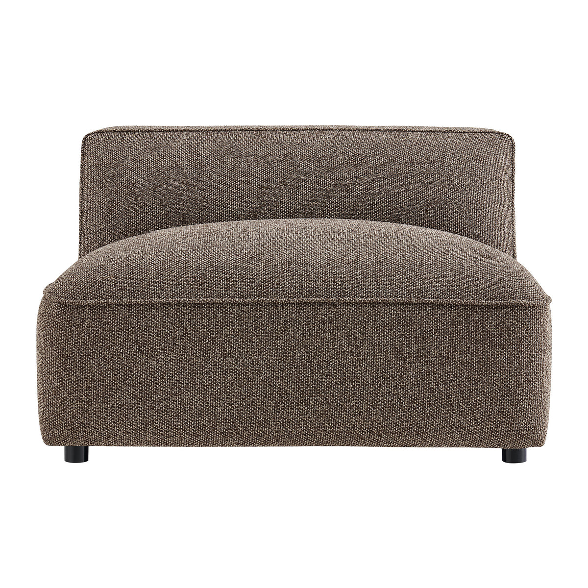 Auren Lattice Bouclé Upholstered Modular Armless Chair - Earth