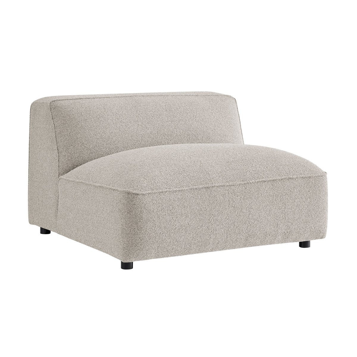 Auren Lattice Bouclé Upholstered Modular Armless Chair - Fog