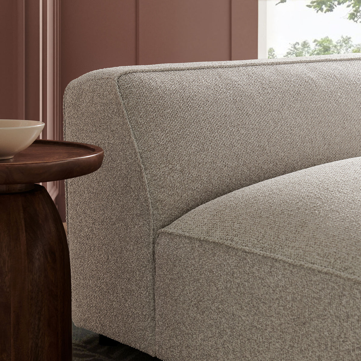 Auren Lattice Bouclé Upholstered Modular Armless Chair - Fog
