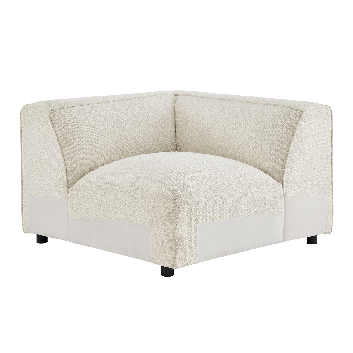 Auren 5 Piece Lattice Bouclé Upholstered Modular Corner Sectional - Cream