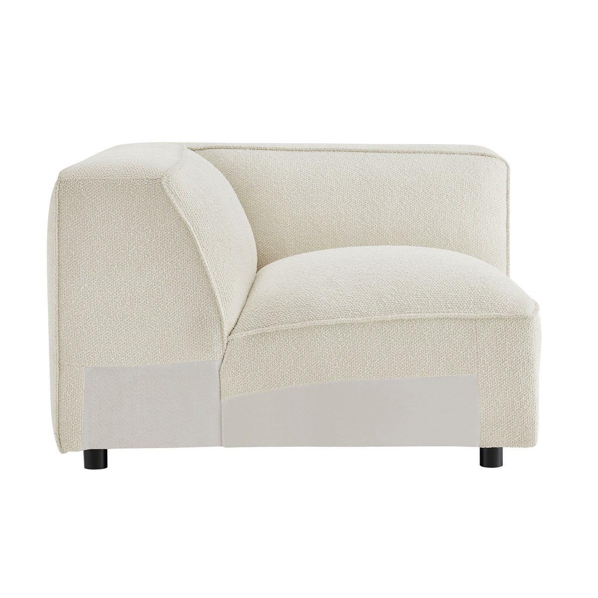 Auren Lattice Bouclé Upholstered Modular Corner Chair - Cream