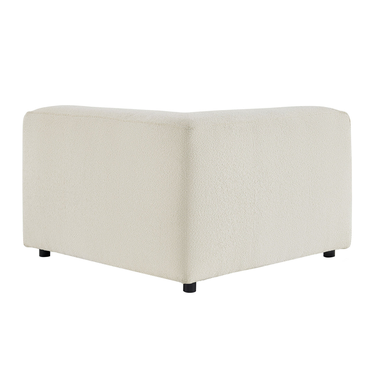 Auren Lattice Bouclé Upholstered Modular Corner Chair - Cream
