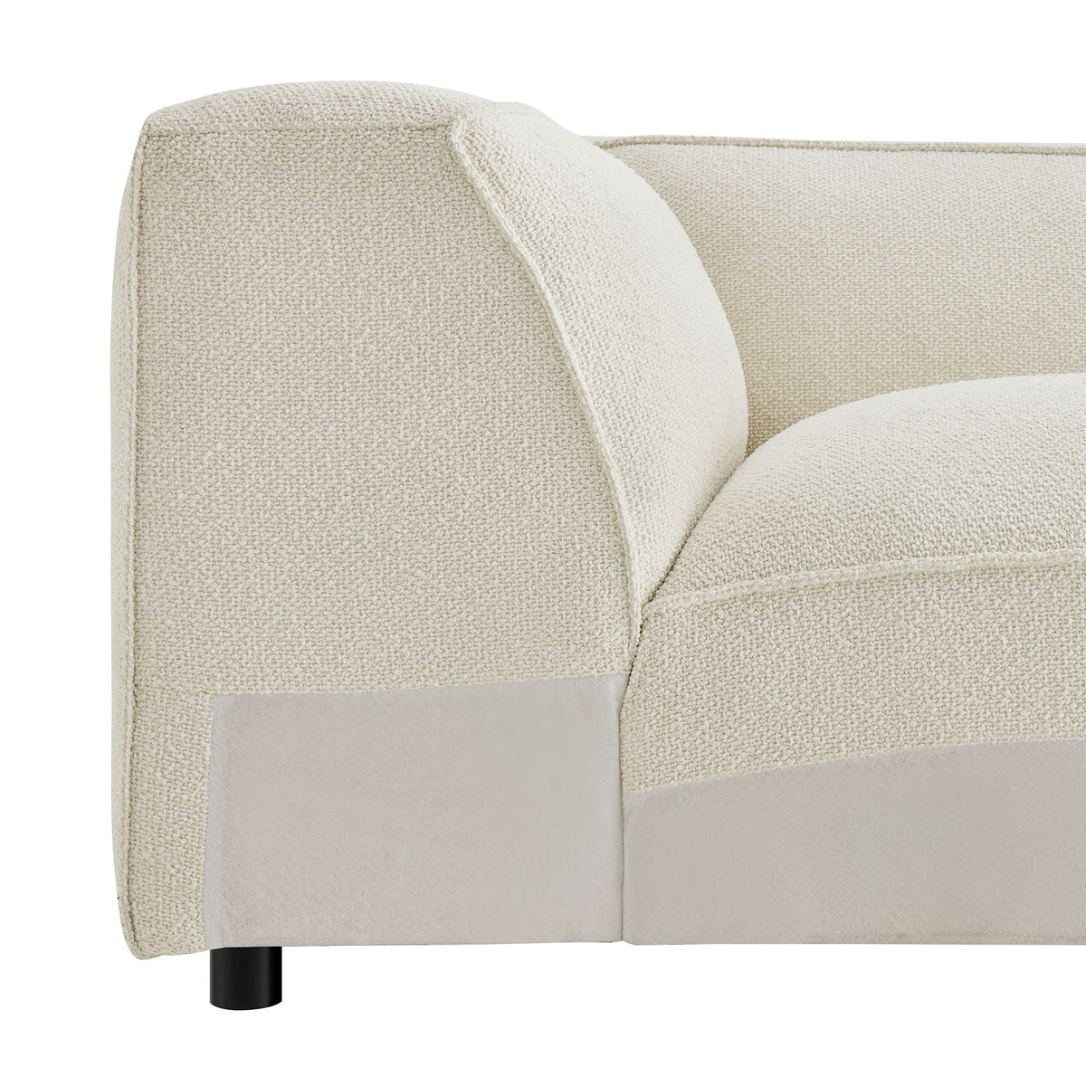 Auren Lattice Bouclé Upholstered Modular Corner Chair - Cream