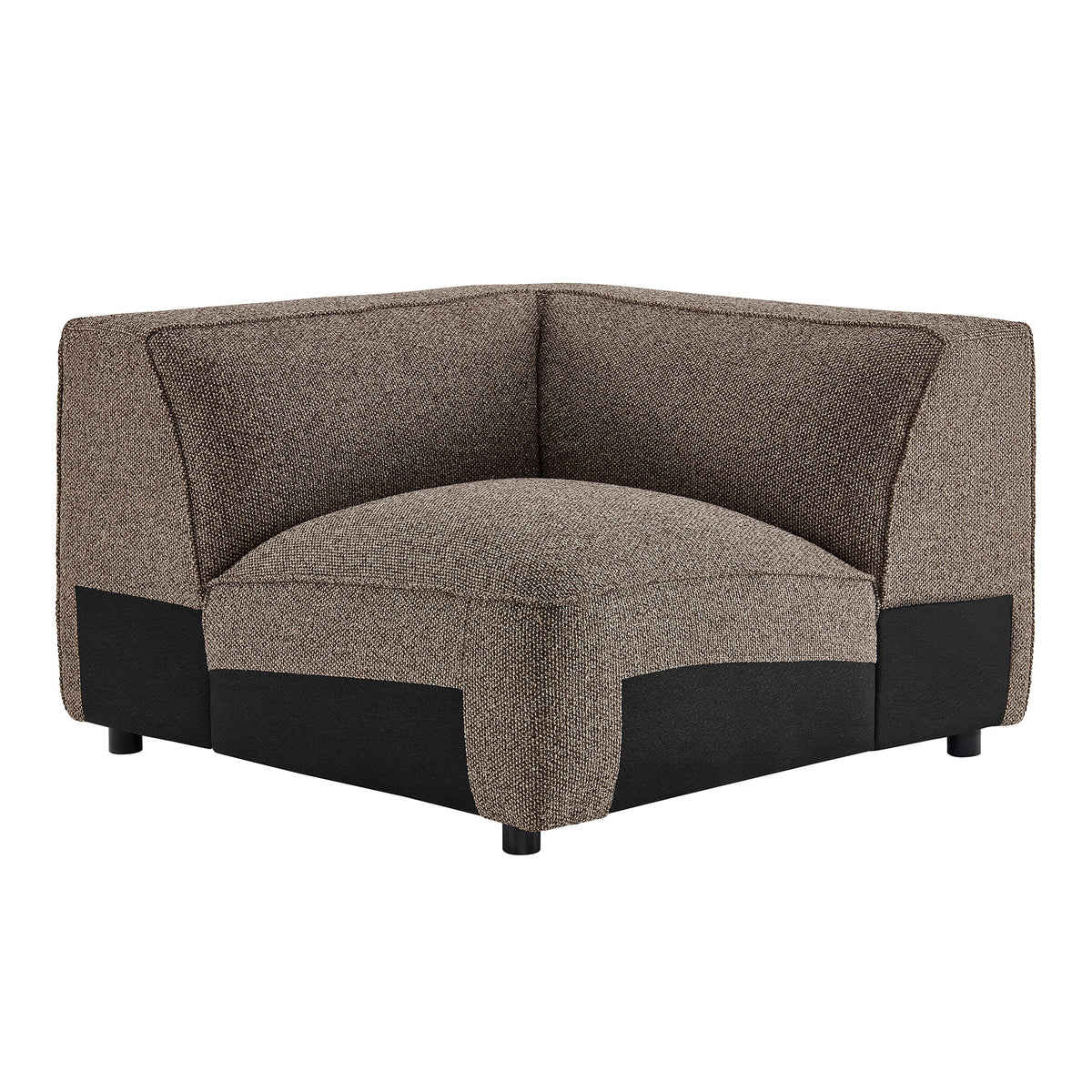 Auren Lattice Bouclé Upholstered Modular Corner Chair - Earth