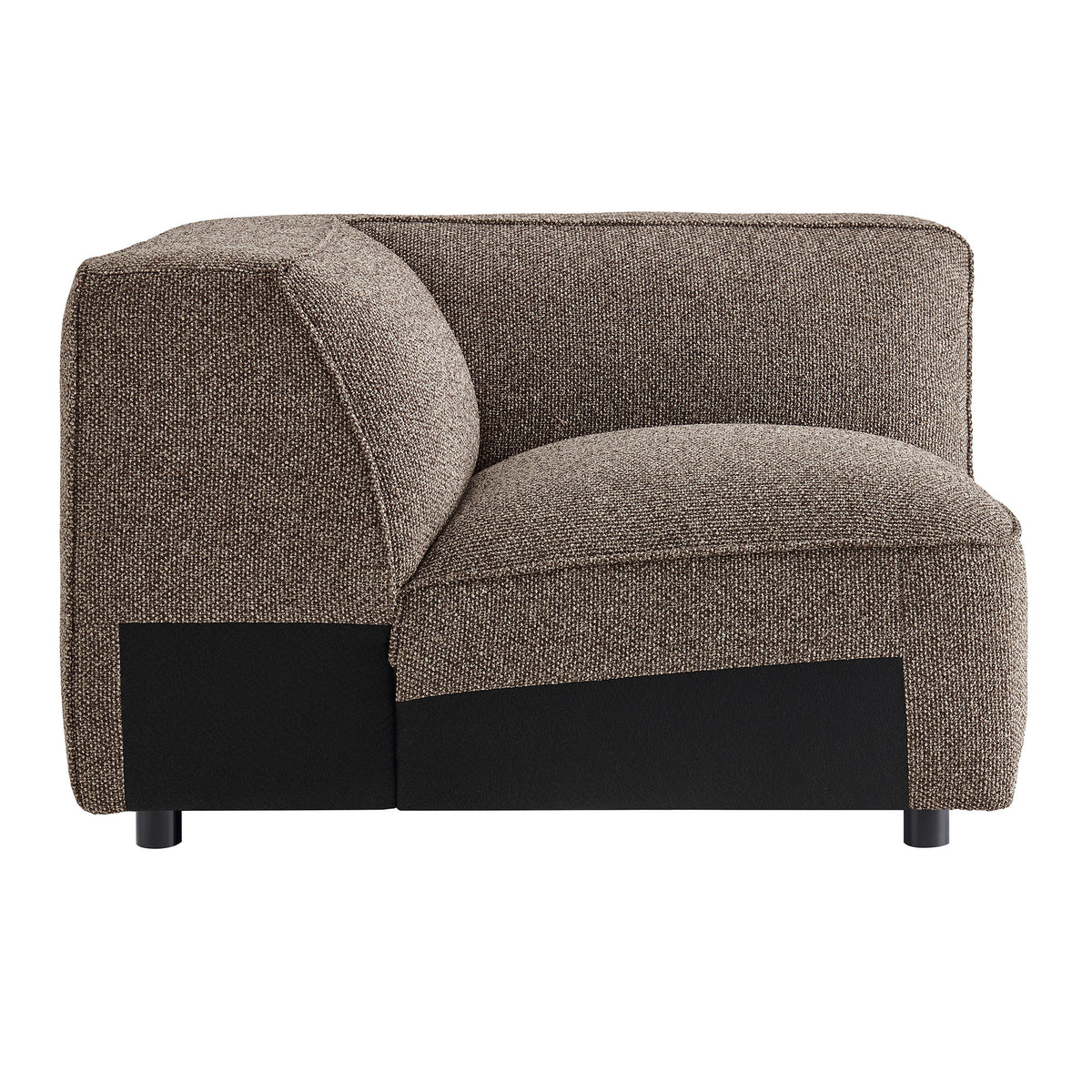 Auren Lattice Bouclé Upholstered Modular Corner Chair - Earth