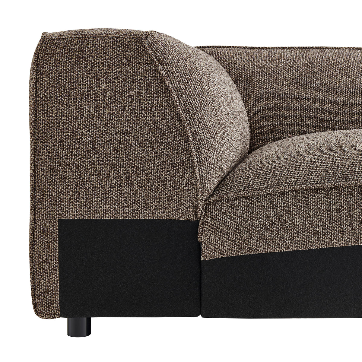 Auren Lattice Bouclé Upholstered Modular Corner Chair - Earth