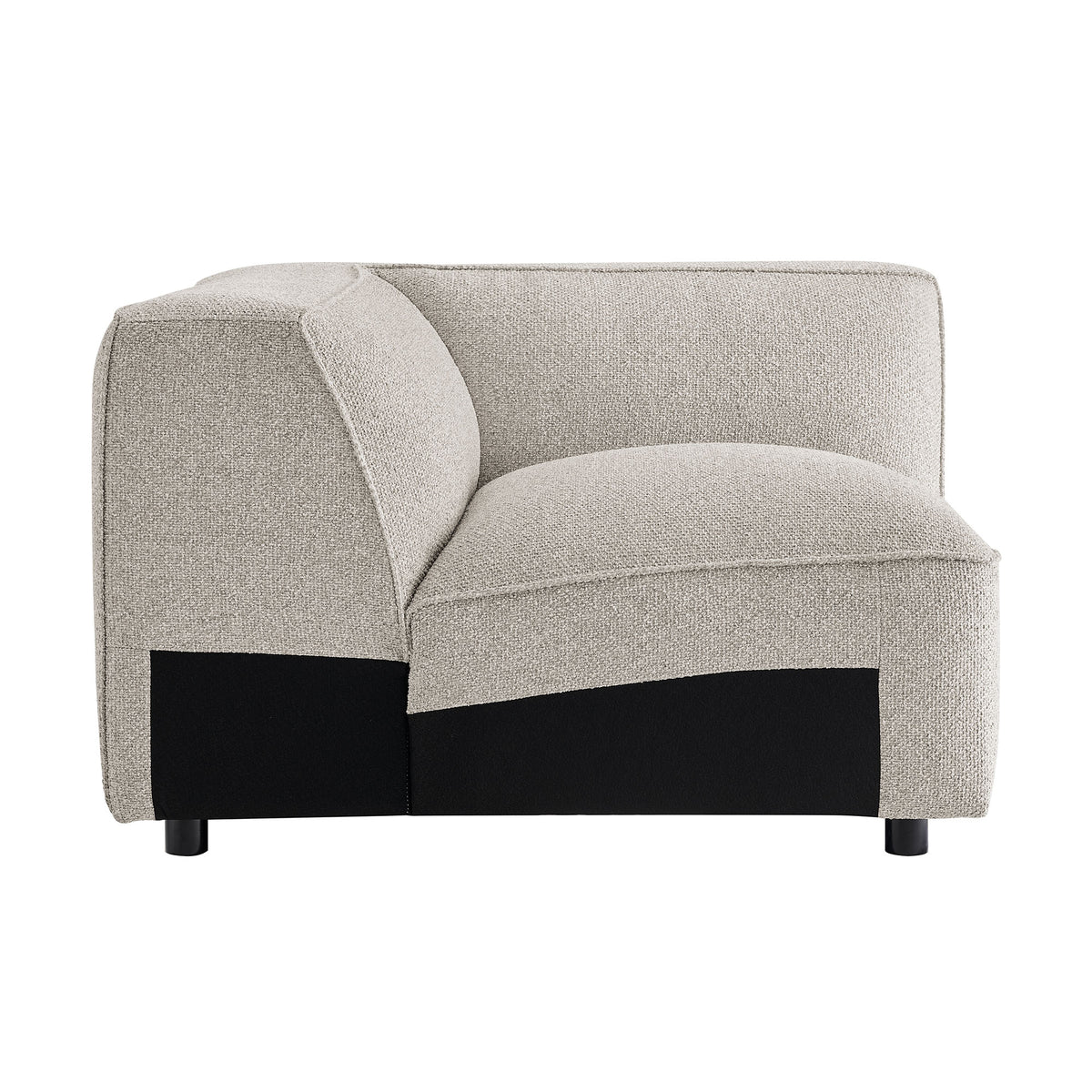 Auren Lattice Bouclé Upholstered Modular Corner Chair - Fog
