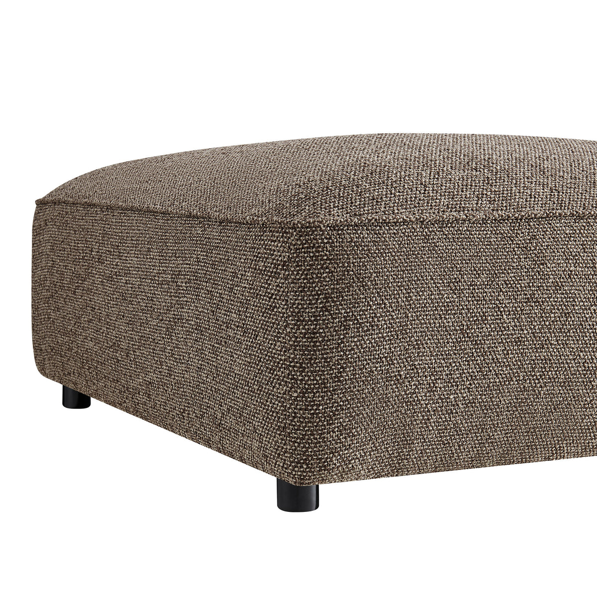 Auren Lattice Bouclé Upholstered Ottoman - Earth