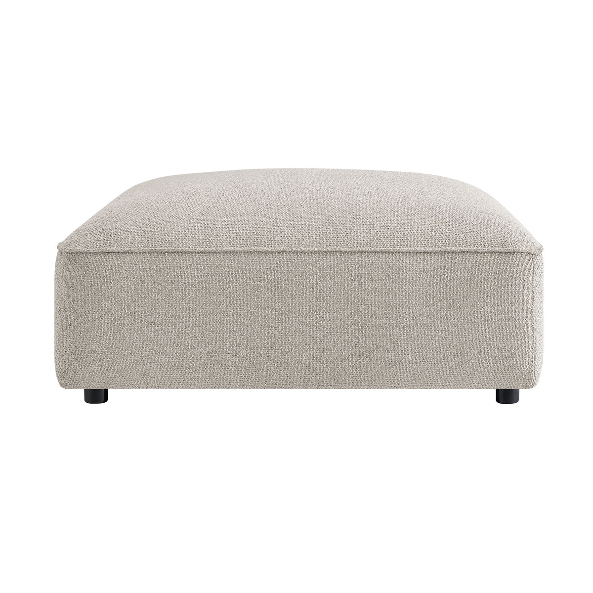 Auren Lattice Bouclé Upholstered Ottoman - Fog