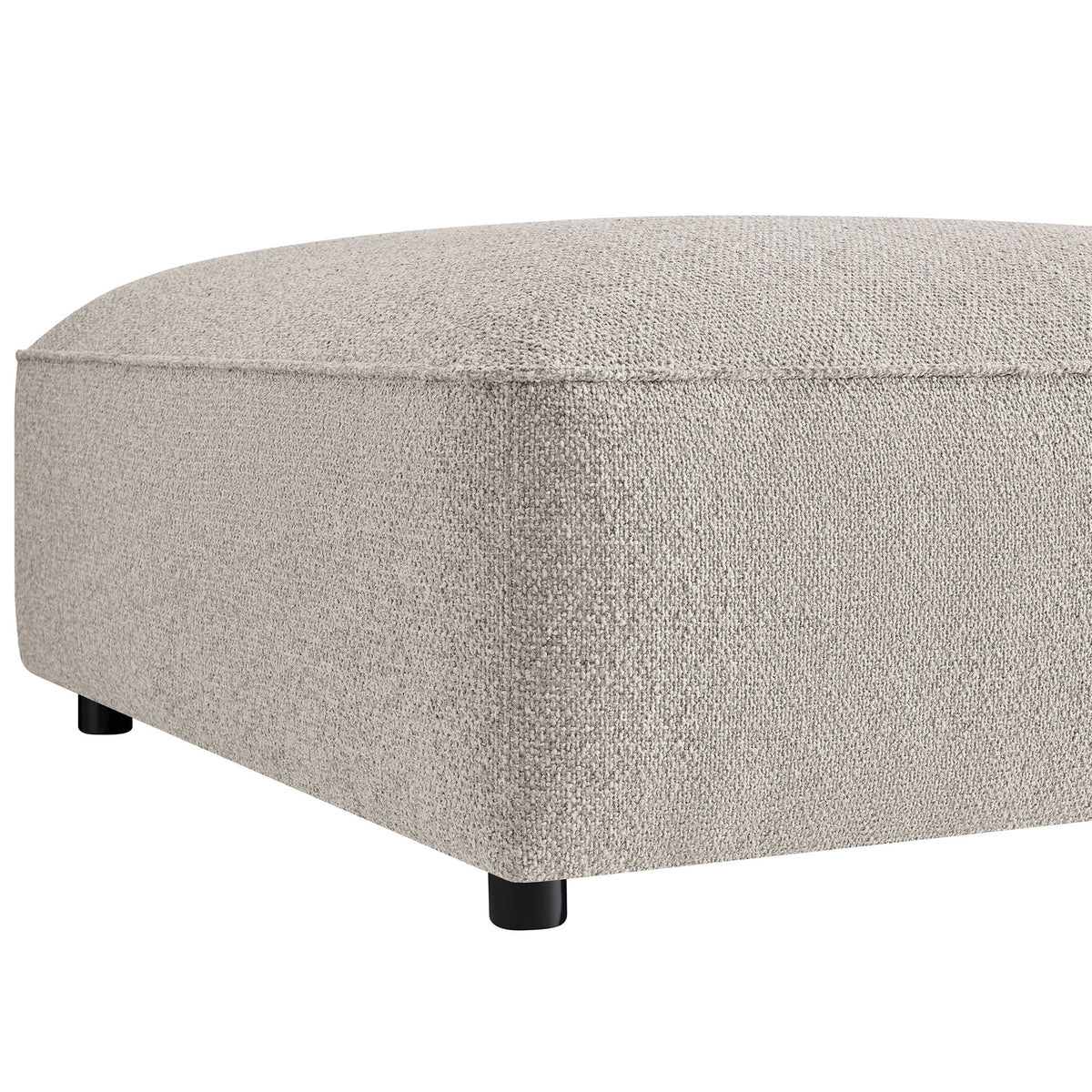 Auren Lattice Bouclé Upholstered Ottoman - Fog
