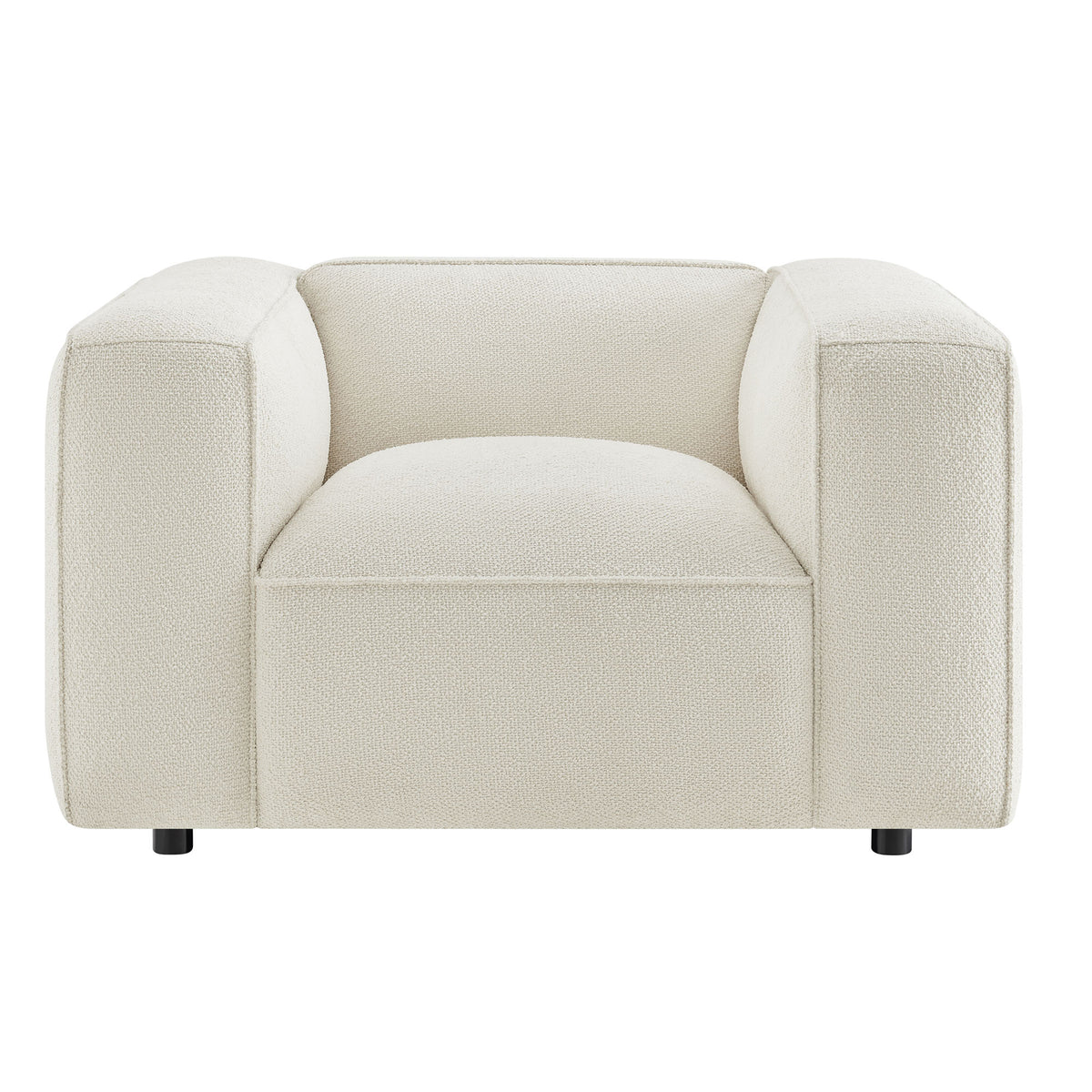 Auren Lattice Bouclé Upholstered Accent Chair - Cream