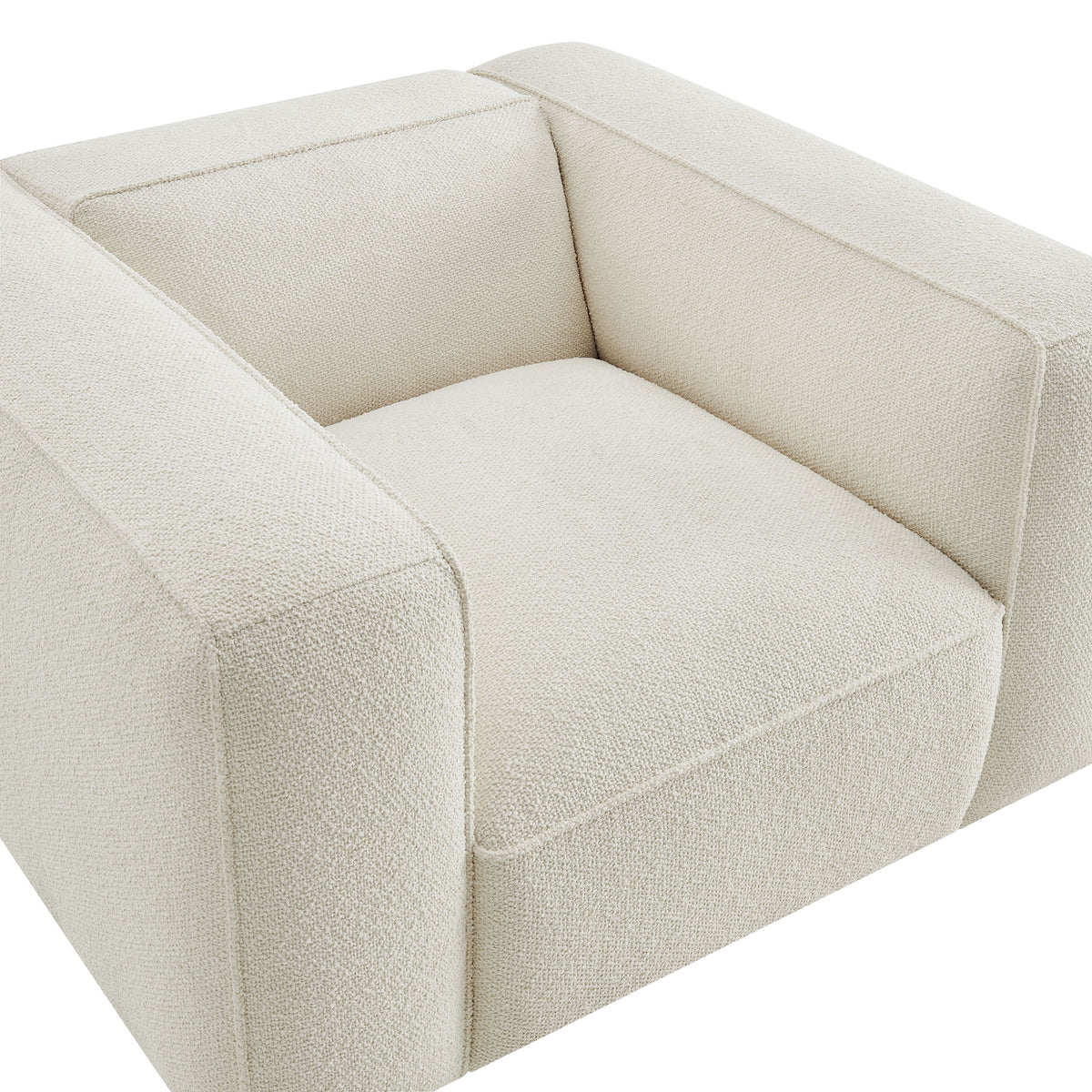 Auren Lattice Bouclé Upholstered Accent Chair - Cream