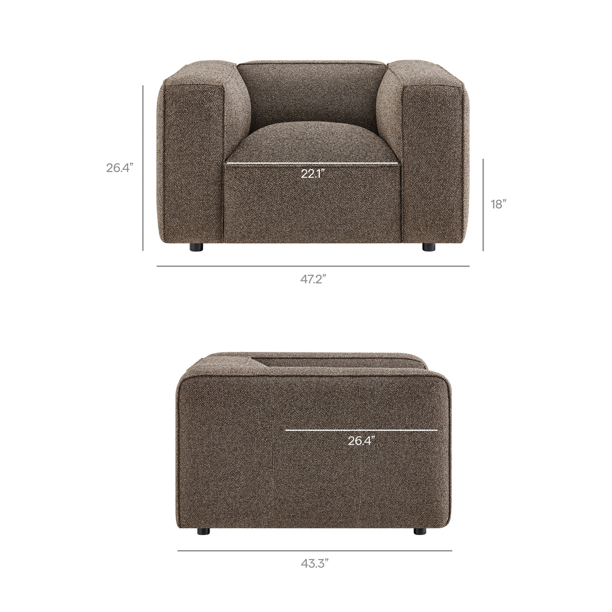 Auren Lattice Bouclé Upholstered Accent Chair - Earth
