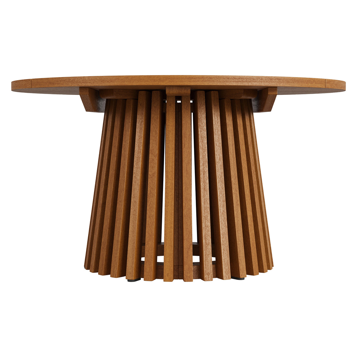 Lane 31 Inch Round Outdoor Patio Teak Wood Coffee Table - Natural