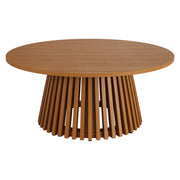 Lane 39 Inch Round Outdoor Patio Teak Wood Coffee Table - Natural