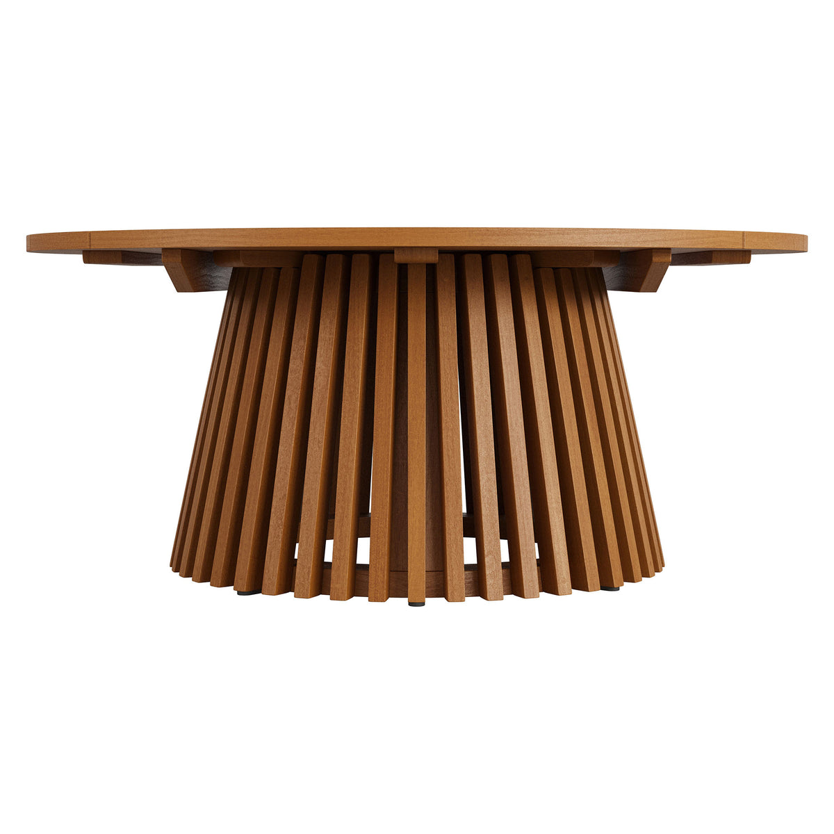 Lane 39 Inch Round Outdoor Patio Teak Wood Coffee Table - Natural
