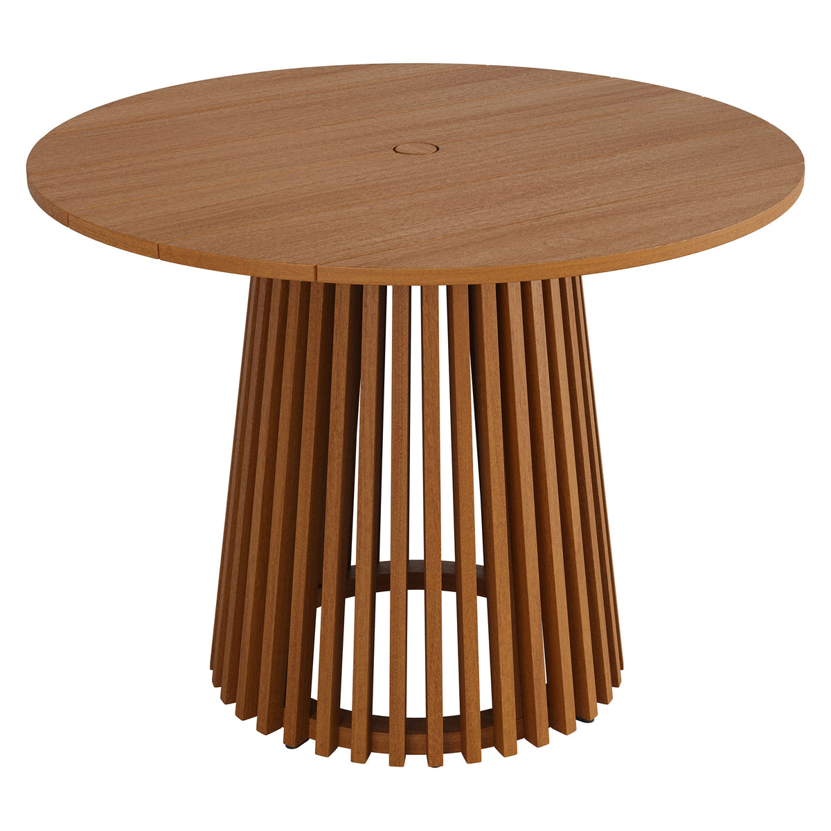 Lane 39 Inch Round Outdoor Patio Teak Wood Dining Table - Natural