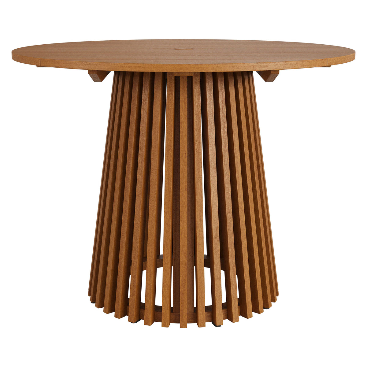 Lane 39 Inch Round Outdoor Patio Teak Wood Dining Table - Natural