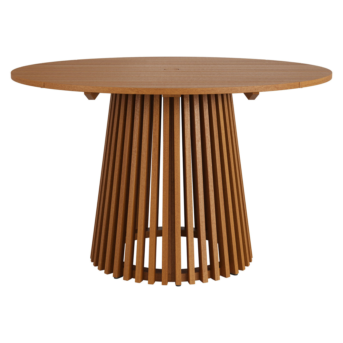 Lane 47 Inch Round Outdoor Patio Teak Wood Dining Table - Natural