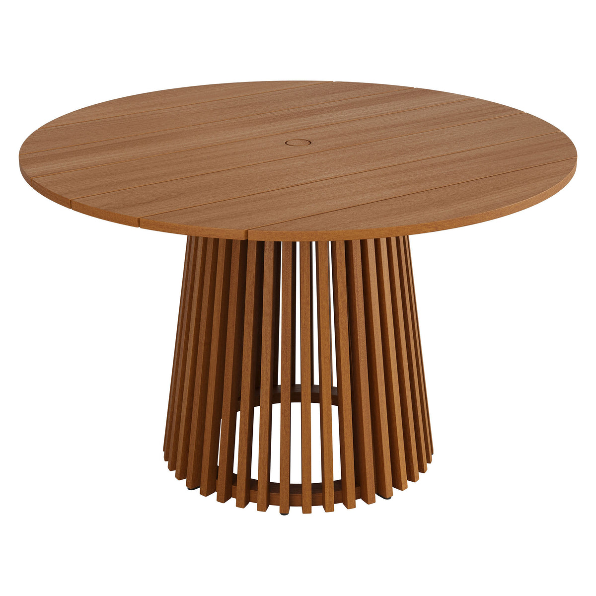 Lane 47 Inch Round Outdoor Patio Teak Wood Dining Table - Natural