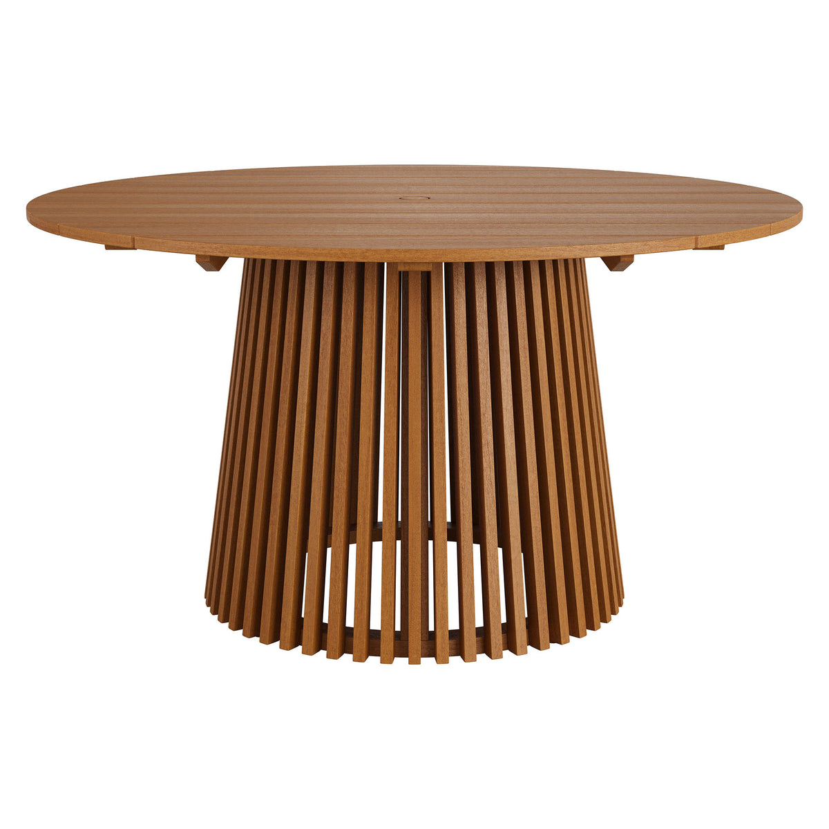 Lane 55 Inch Round Outdoor Patio Teak Wood Dining Table - Natural