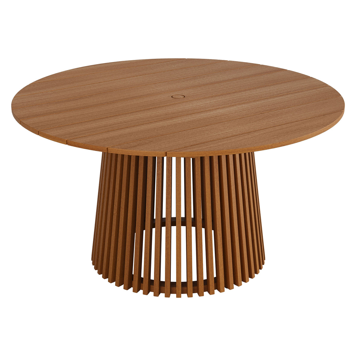 Lane 55 Inch Round Outdoor Patio Teak Wood Dining Table - Natural