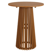 Lane 31 Inch Round Outdoor Patio Teak Wood Bar Table - Natural