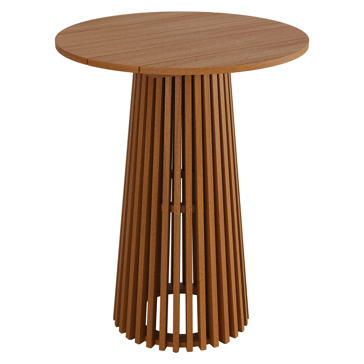 Lane 31 Inch Round Outdoor Patio Teak Wood Bar Table - Natural